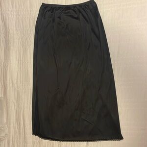 Midi Black Silky Skirt